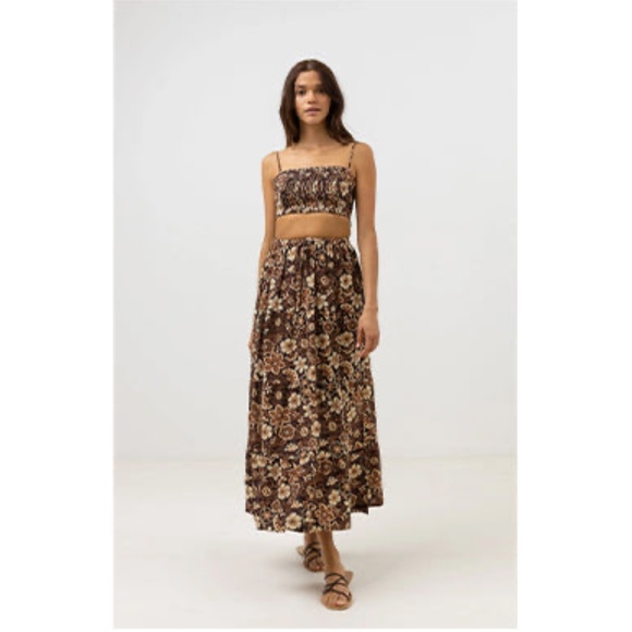 Rhythm Cantabria Floral Tiered Maxi Skirt. Size S. NWT. - Picture 1 of 7